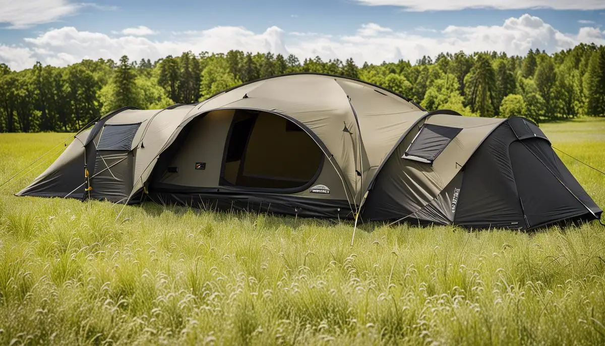 An image of the Jumping Jack Trailer Blackout Tent, showcasing its versatility and efficiency for camping and storage purposes.