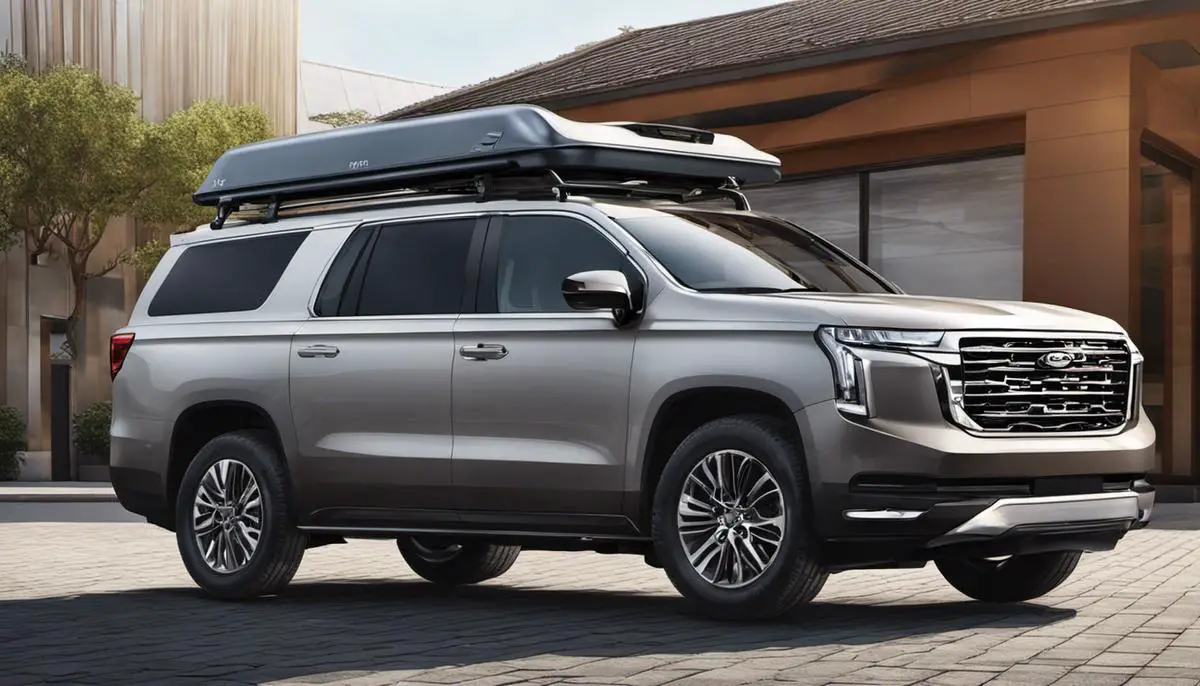 Illustration of a vehicle with roof racks and a sunroof, representing the regulations and guidelines for their installation and use.