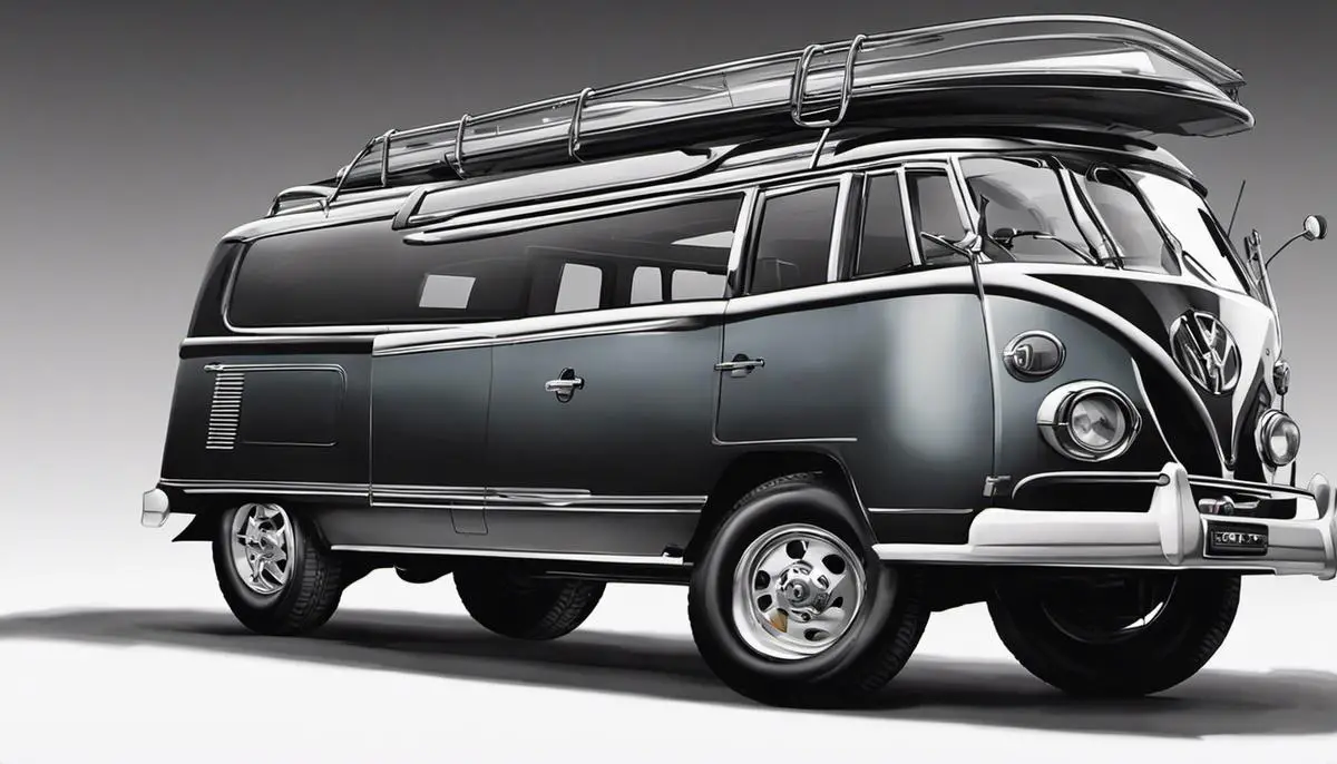 Illustration of a vehicle with a roof rack and a sunroof.