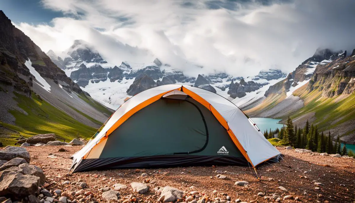 A tent surrounded by insulation materials, symbolizing the importance of proper insulation for a comfortable camping experience.